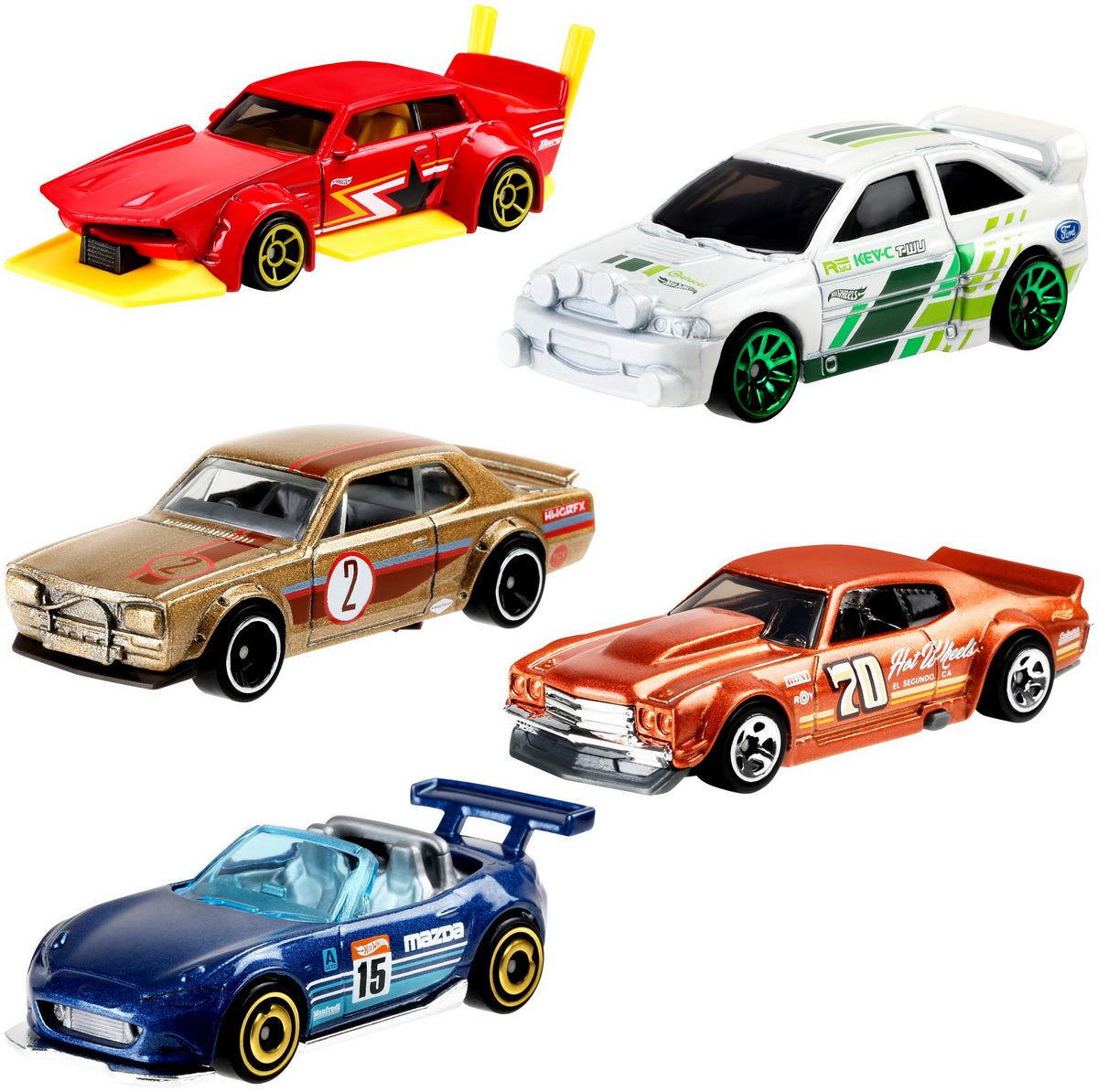 Set 5 masini hot wheels night burnerz