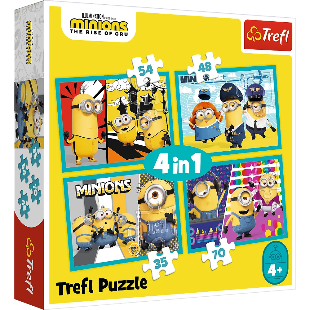 Puzzle trefl minions 4in1 lumea fericita a minionilor