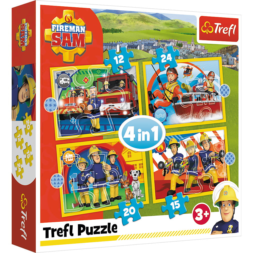 Puzzle trefl 4in1 ajutoarele pompierului sam