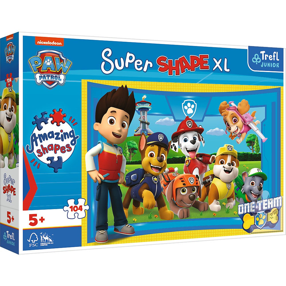 Puzzle trefl primo super shape xxl 104 patrula catelusilor