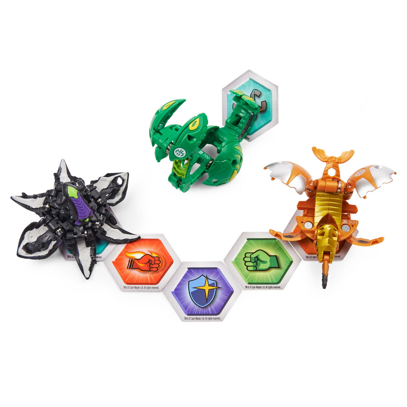 Bakugan s3 pachet starter apophix ultra, crakanoid si spear fin