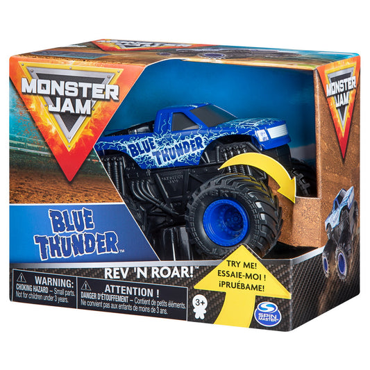 Monster jam metalice seria roar scara 1 la 43 blue thunder