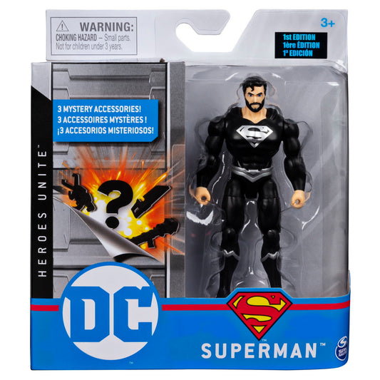 Figurina superman 10cm flexibila si cu 3 accesorii