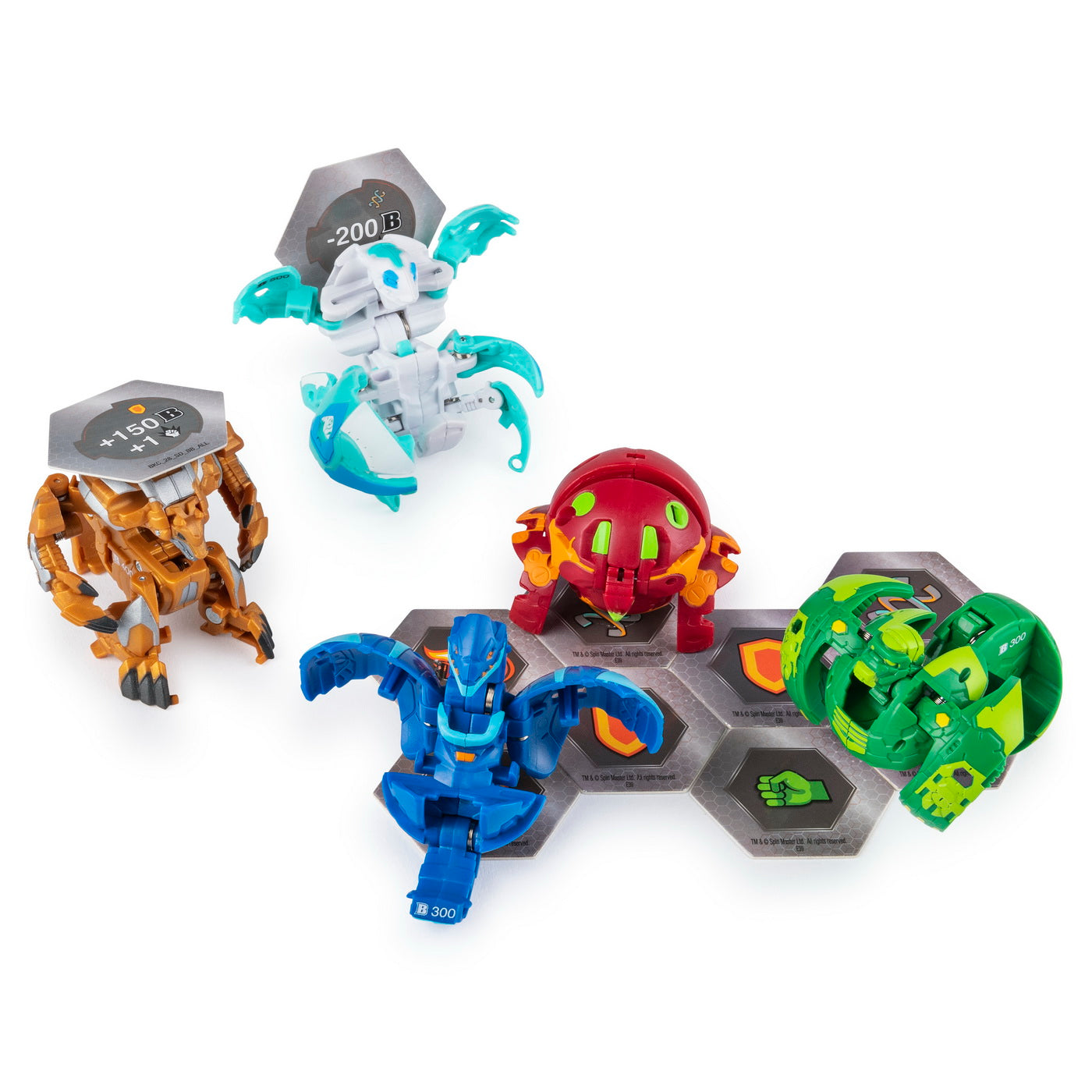 Bakugan set de lupta cu 5 bile aurelus lupitheon si haos vicerox