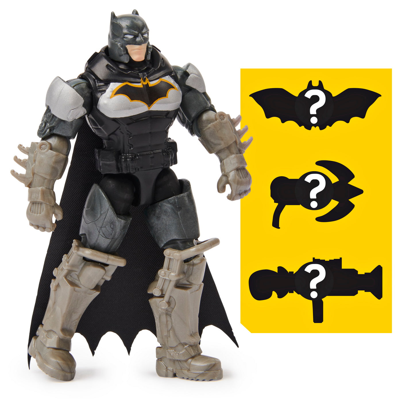 Figurina batman in costum cu armura 10cm cu accesorii surpriza