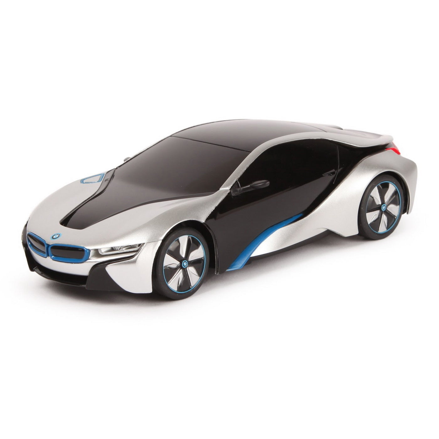 Masina cu telecomanda bmw i8 argintie scara 1 la 24