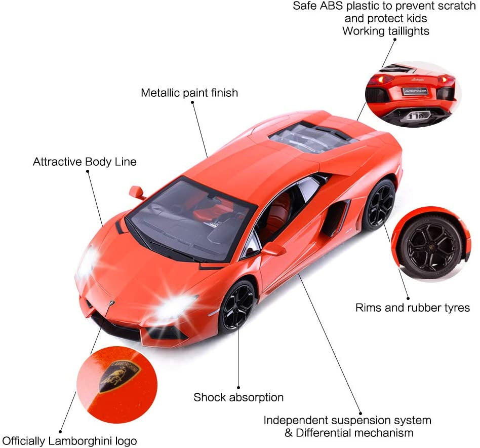 Masina cu telecomanda lamborghini aventador rosu cu scara 1 la 24