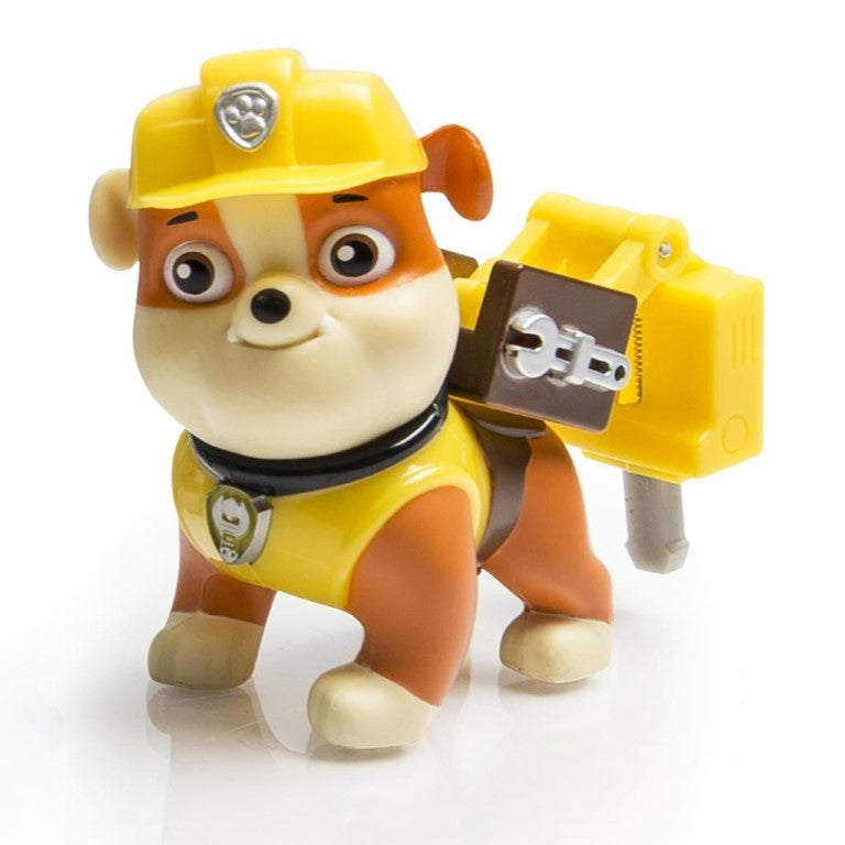 Figurina si insigna paw patrol rubble 6.3 cm