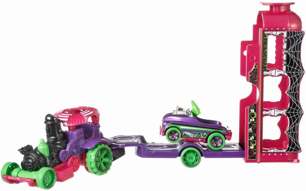 Set camion si masina sport hot wheels car nival steamer