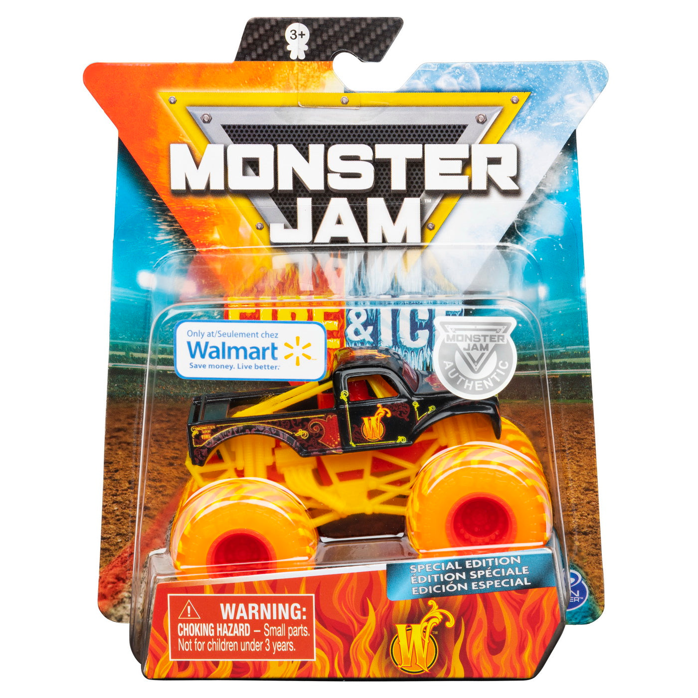 Monster jam masinuta metalica fire and ice personajul w