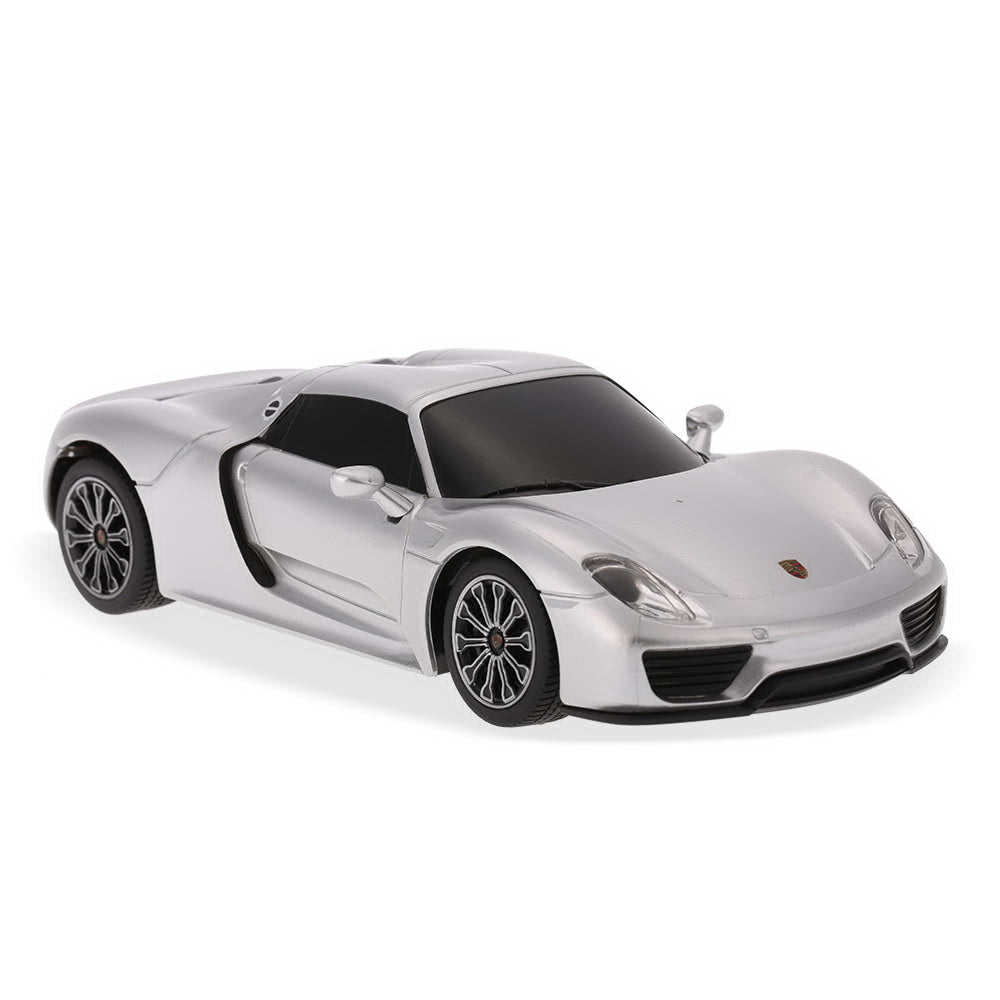 Masina cu telecomanda porsche 918 spyder argintiu cu scara 1 la 24