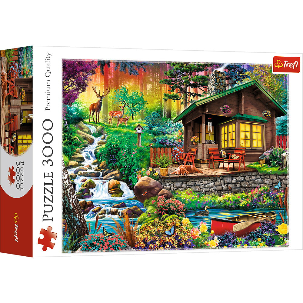 Puzzle trefl 3000 cabana din padure