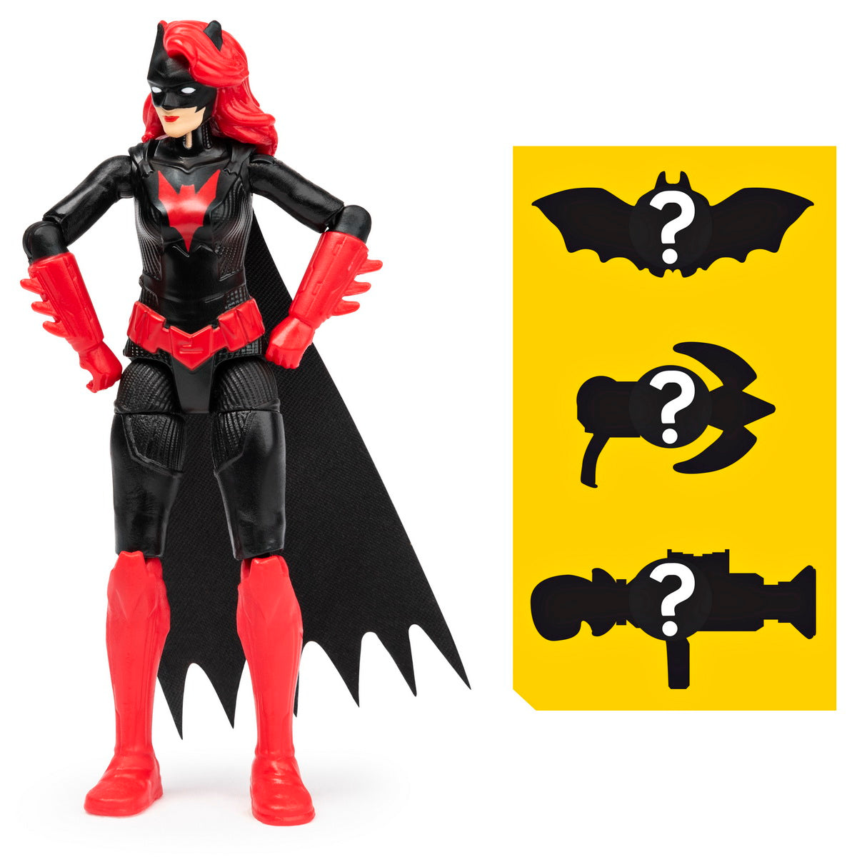 Figurina batwoman flexibila 10cm cu 3 cate accesorii