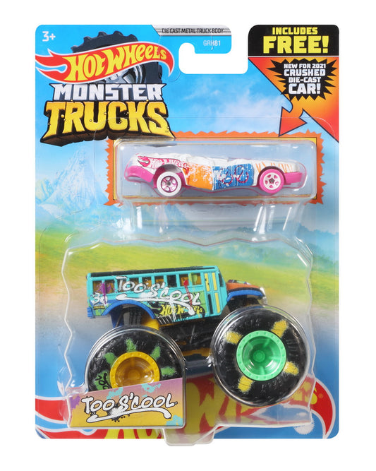 Hot wheels monster truck si masinuta metalica too s'cool