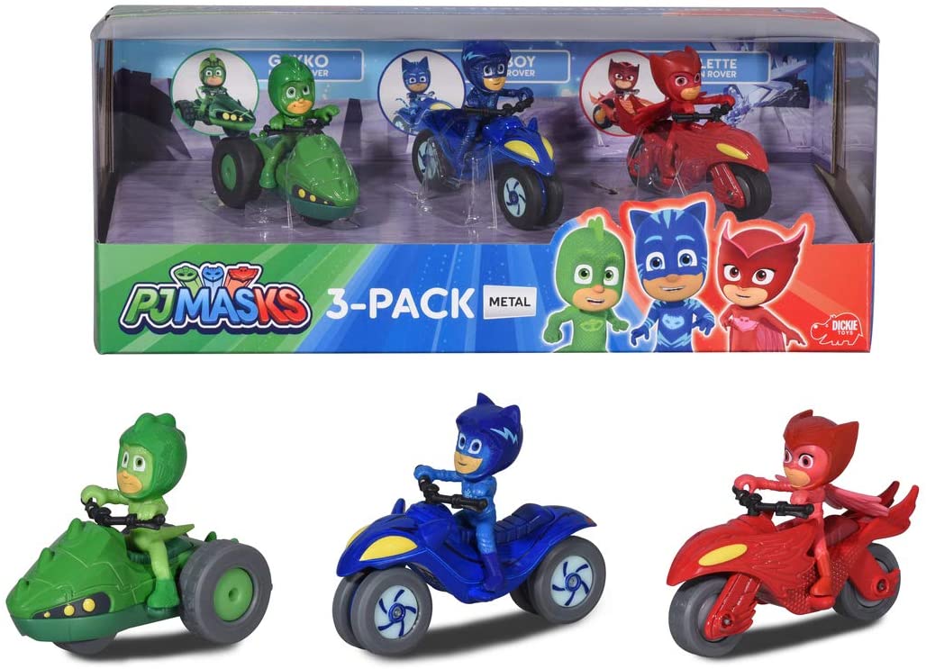 Eroi in pijamale set 3 motociclete cu figurina scara 1:64