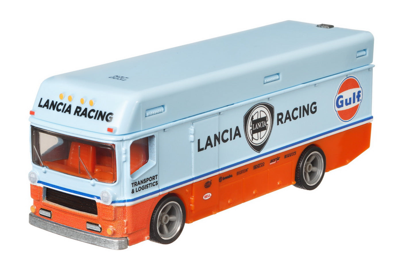 Hot wheels transportator euro hauler  cu masinuta lancia rally 037scara 1:64