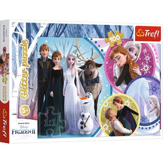 Puzzle trefl 100 glitter frozen 2 in numele iubirii