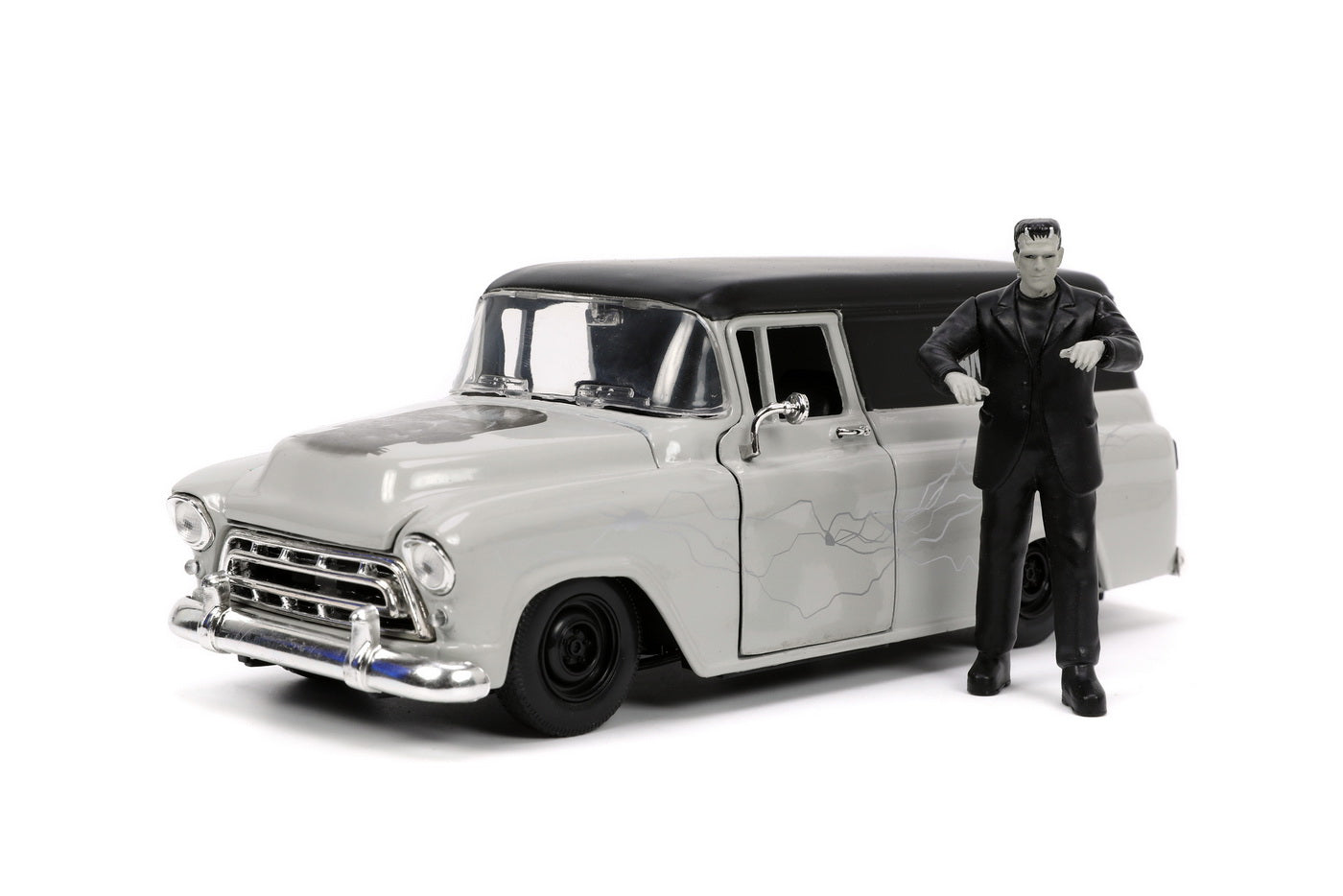 Set masinuta 1957 chevy suburban si figurina frankenstein