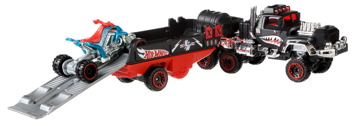 Set camion si masina sport hot wheels haulin horsepower