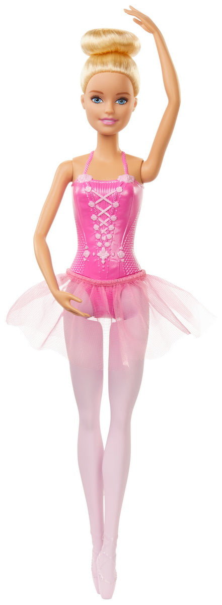 Papusa barbie balerina blonda cu costum roz