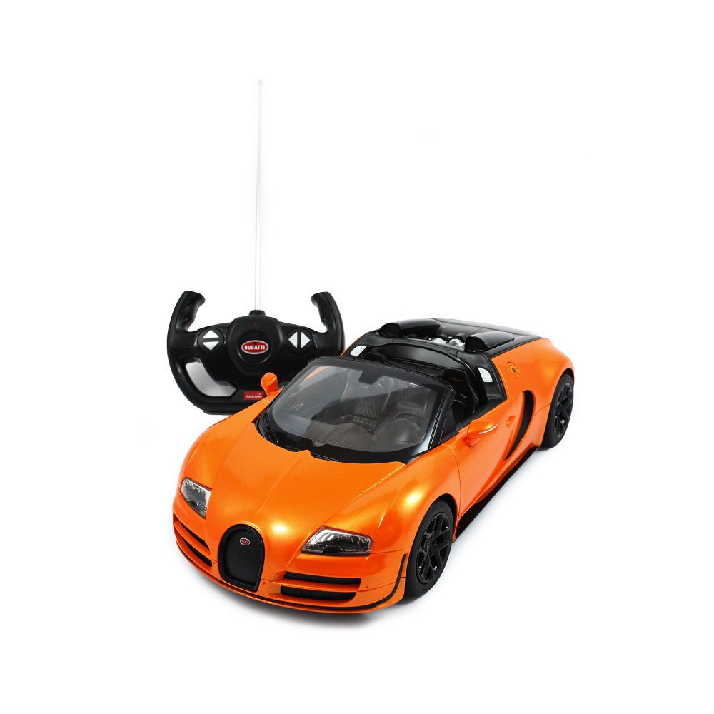 Masina cu telecomanda bugatti grand sport vitesse portocaliu cu scara 1 la 14