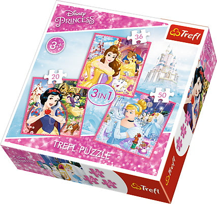 Puzzle trefl 3in1 lumea minunata a printeselor