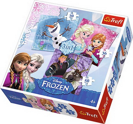 Puzzle trefl 3in1 eroii frozen