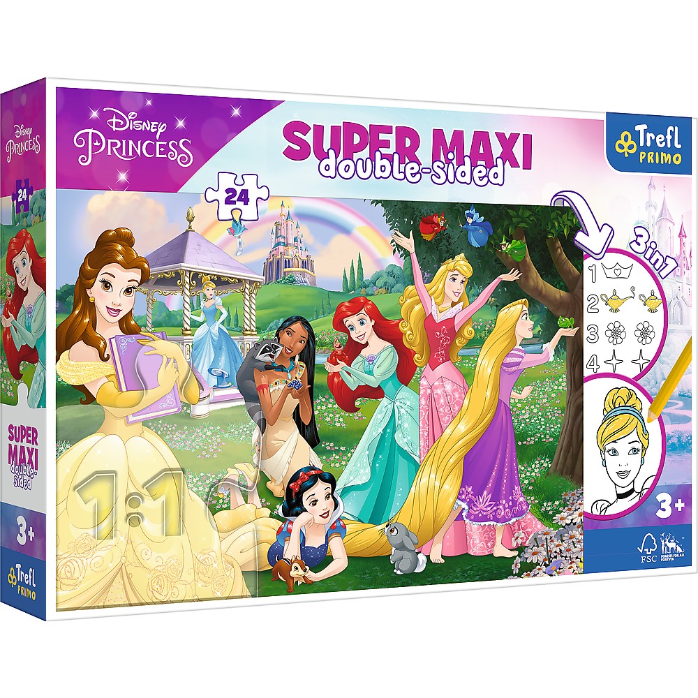 Puzzle trefl primo  24 super maxi disney printesele fricite