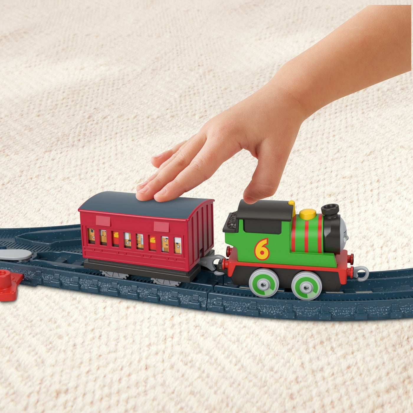 Thomas set de joaca cu locomotiva push along percy si accesorii