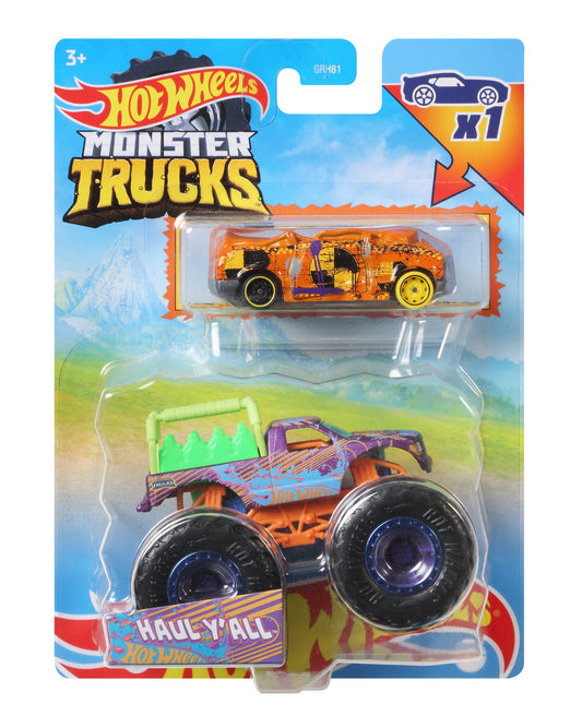 Hot wheels monster truck si masinuta metalica haul y'all