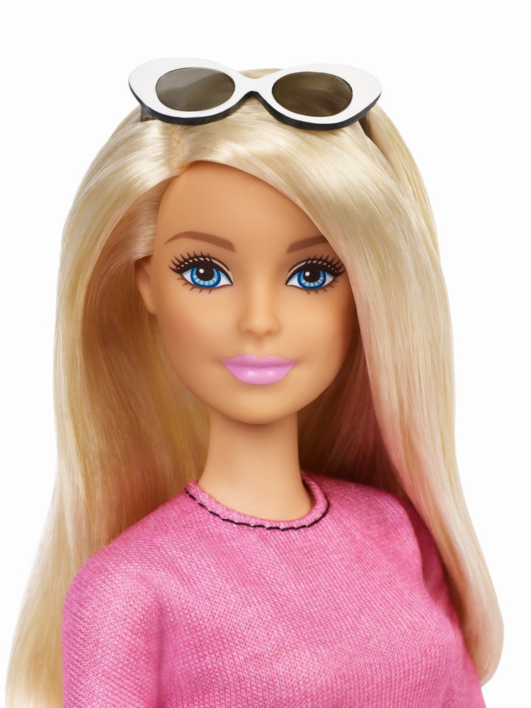 Papusa barbie fashionista blonda cu ochelari