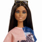 Papusa barbie fashionista bruneta cu par lung