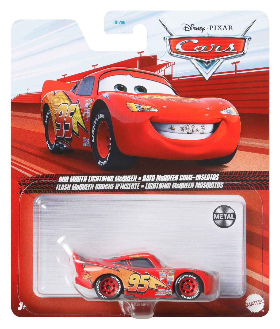 Masinuta metalica cars3 personajul fulger mcqueen cu gura de gandaci