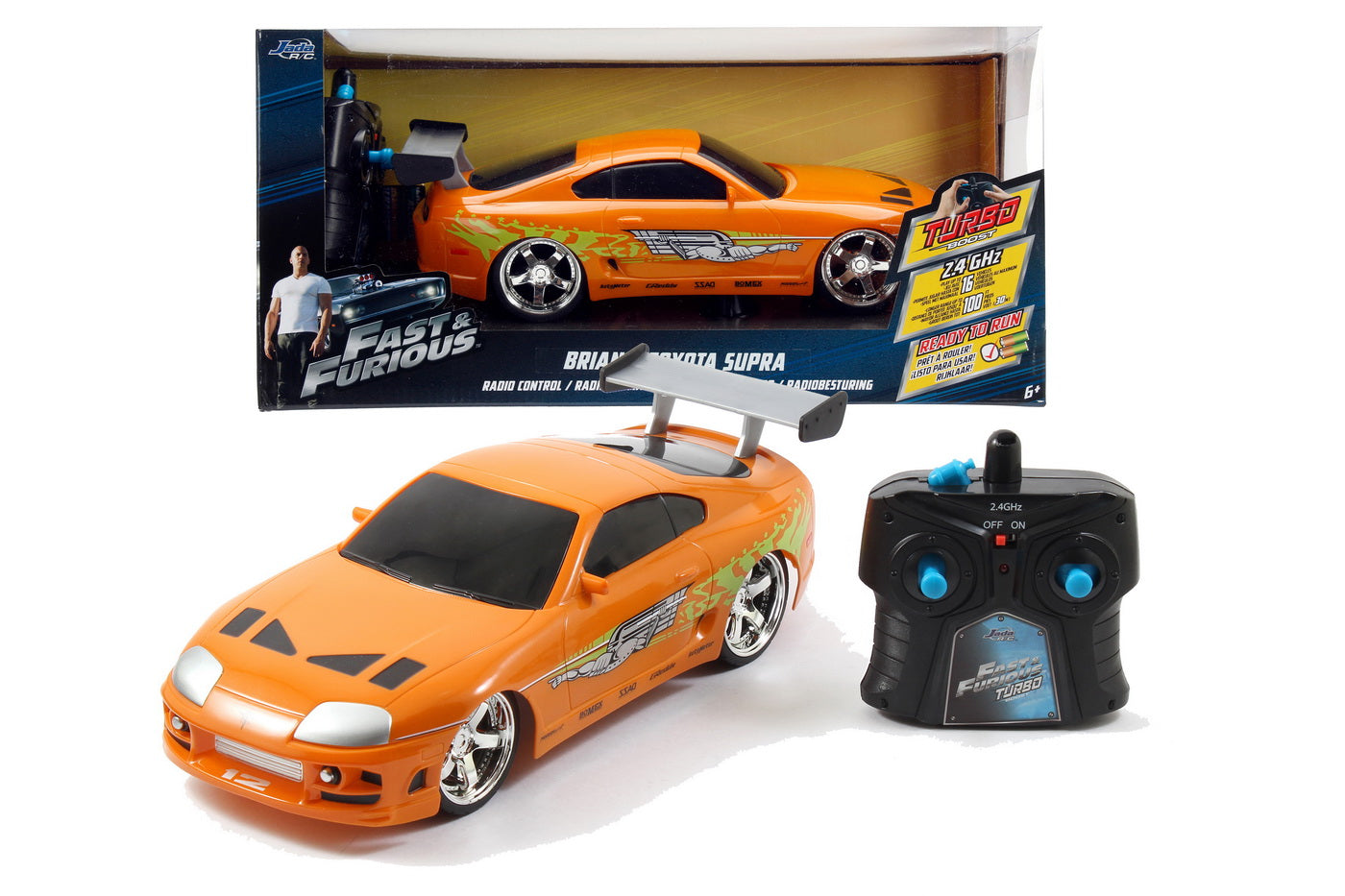 Masinuta metalica cu telecomanda fast furious rc brian's toyota supra scara 1:16