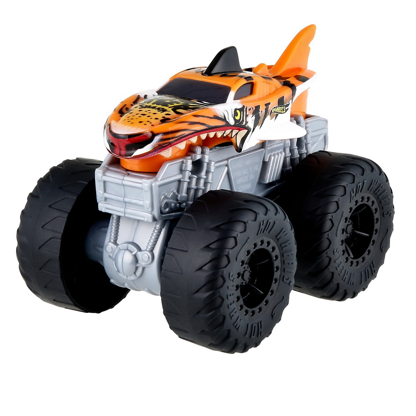 Hot wheels monster truck roarin wreckers tiger shark cu functii si sunete scara  1:43