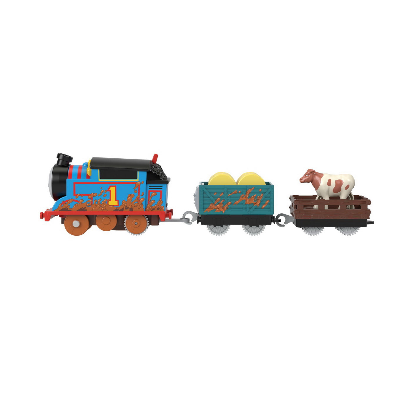 Thomas locomotiva motorizata thomas cu 2 vagoane