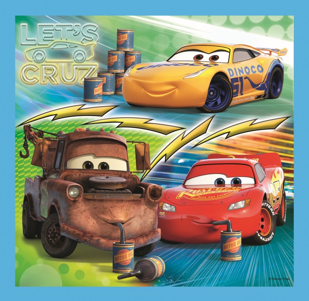 Puzzle trefl 3in1 cars pregatiri pentru cursa