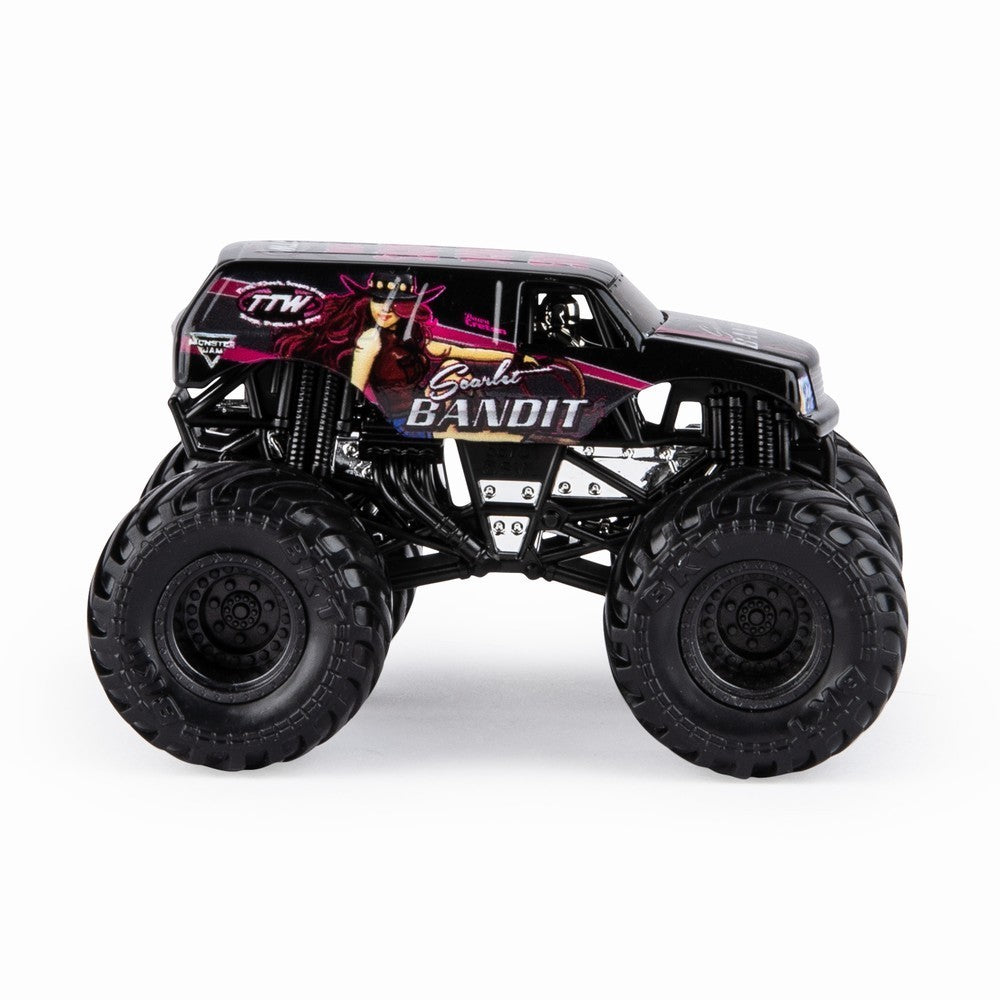 Monster jam metalica scarlet bandit scara 1 la 64