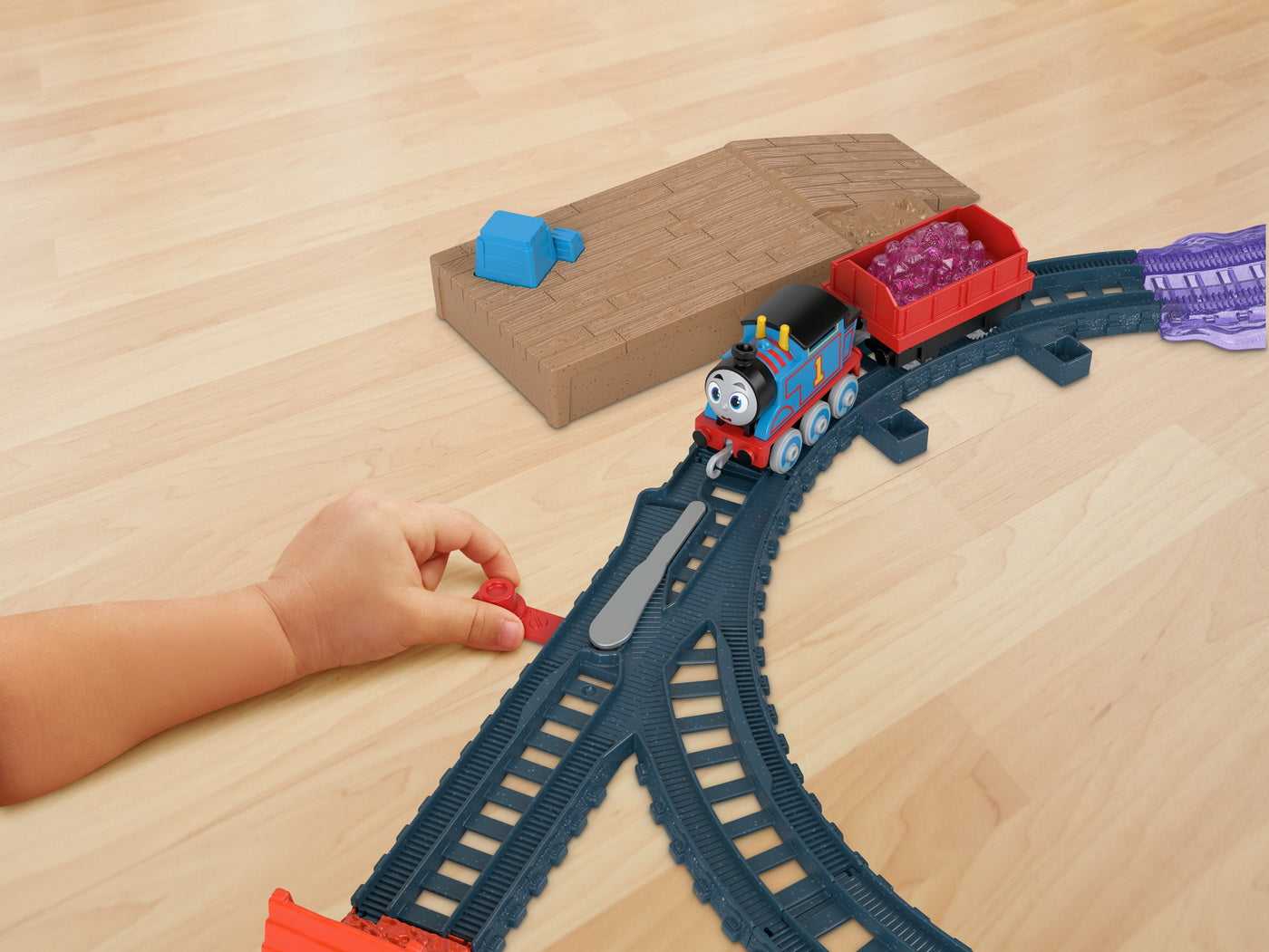 Thomas set de joaca cu locomotiva push along thomas si accesorii