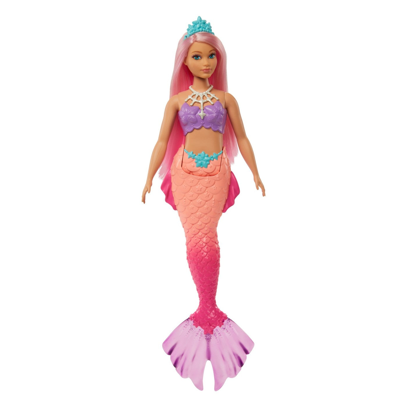 Barbie dreamtopia papusa sirena cu par roz si coada corai