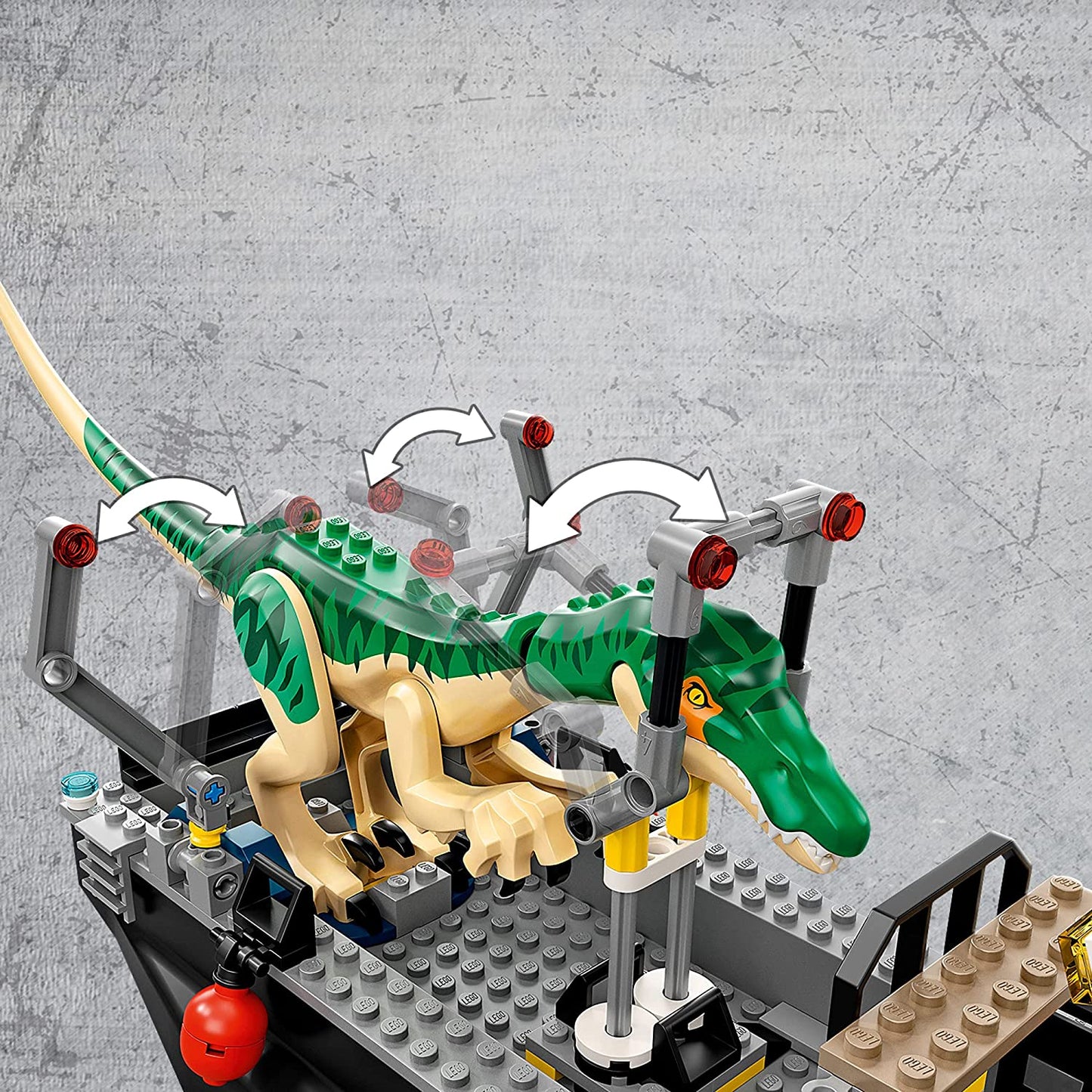 Lego jurassic world evadarea cu barca a dinozaurului baryonyx