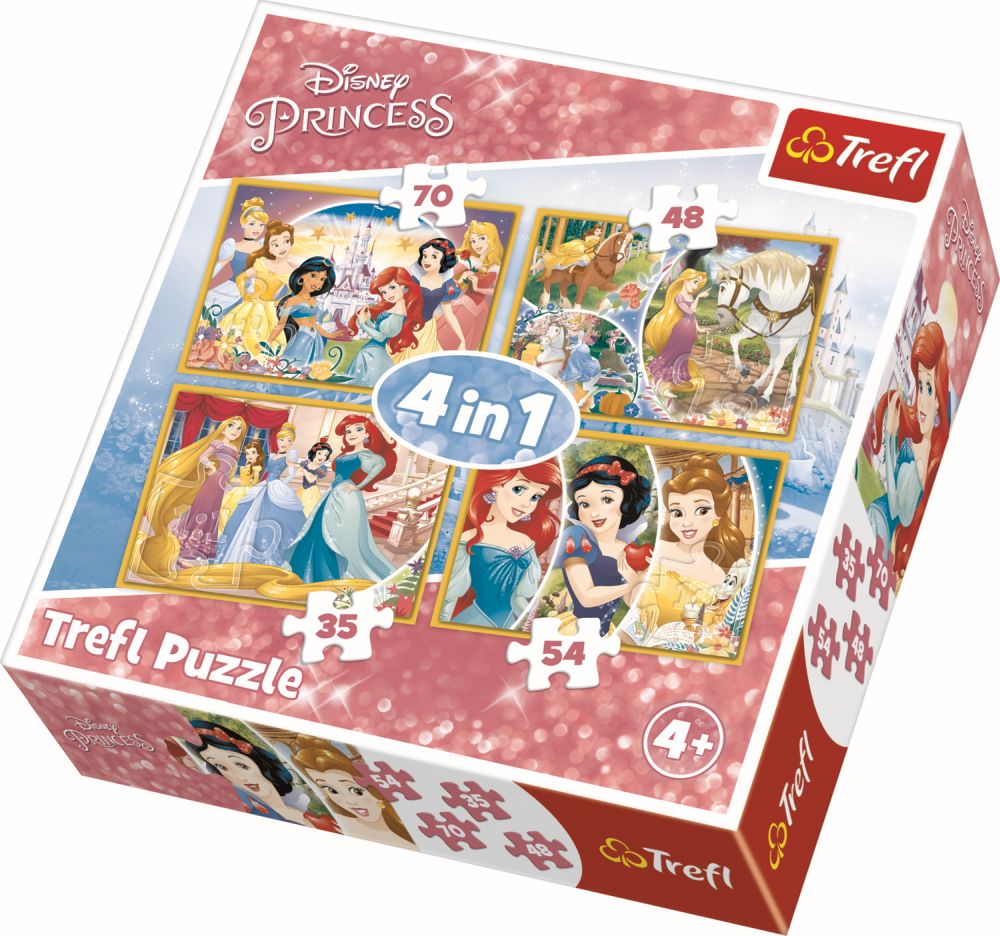 Puzzle trefl 4in1 o zi fericita a printeselor