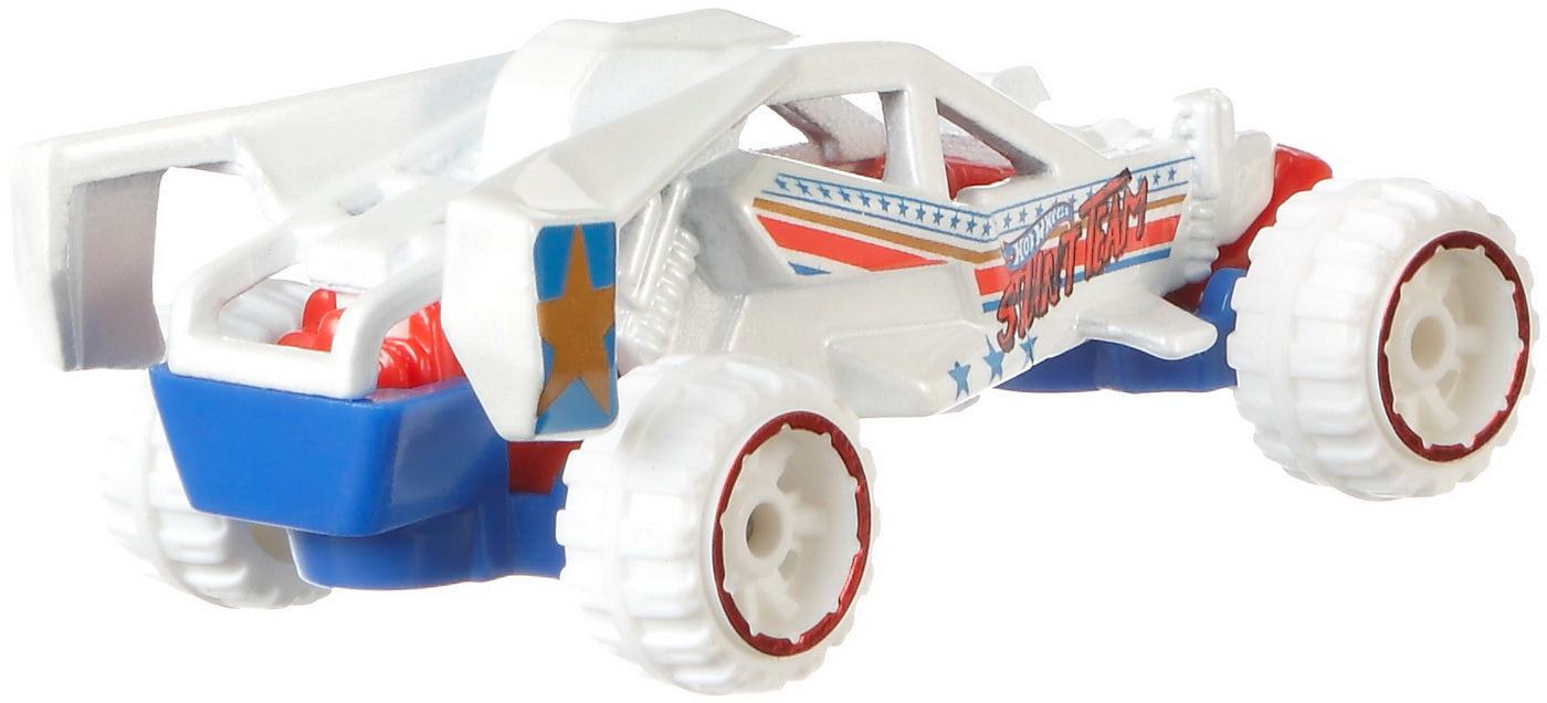 Set camion si masina sport hot wheels white stuntin semi