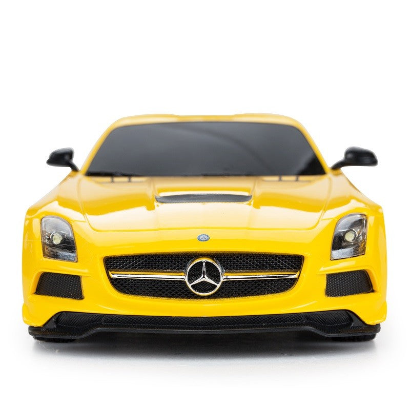 Masina cu telecomanda mercedes-benz sls amg galbena cu scara 1 la 18