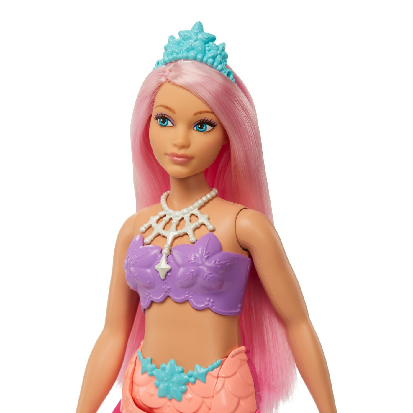 Barbie dreamtopia papusa sirena cu par roz si coada corai