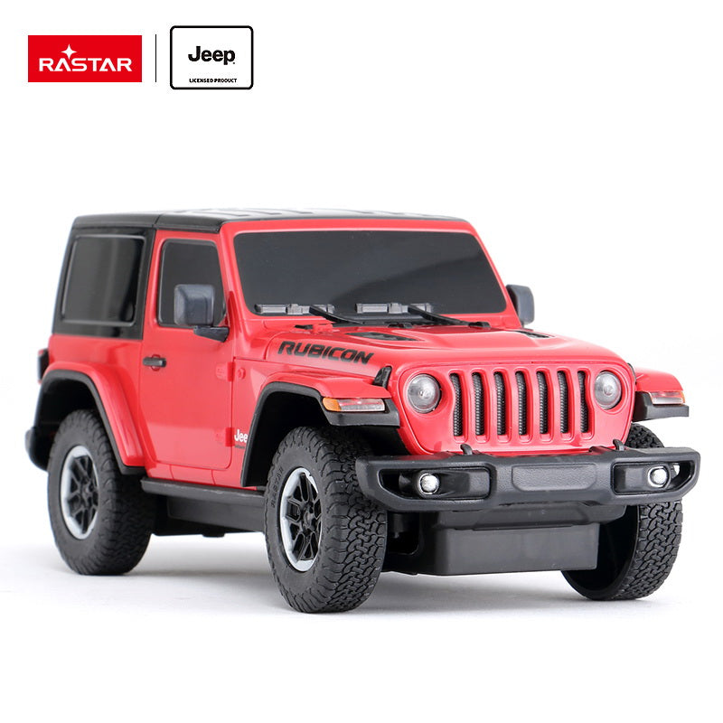 Masina cu telecomanda jeep wrangler rubicon visiniu cu scara 1 la 24