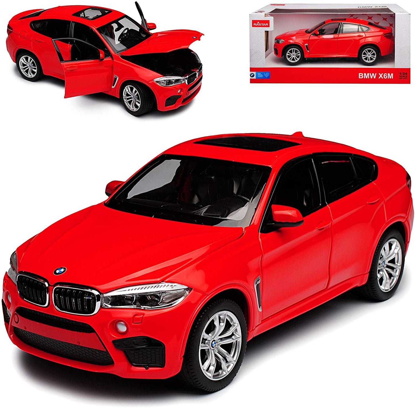 Masinuta metalica bmw x6m rosu scara 1 la 24