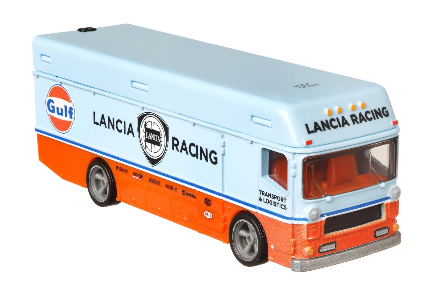 Hot wheels transportator euro hauler  cu masinuta lancia rally 037scara 1:64