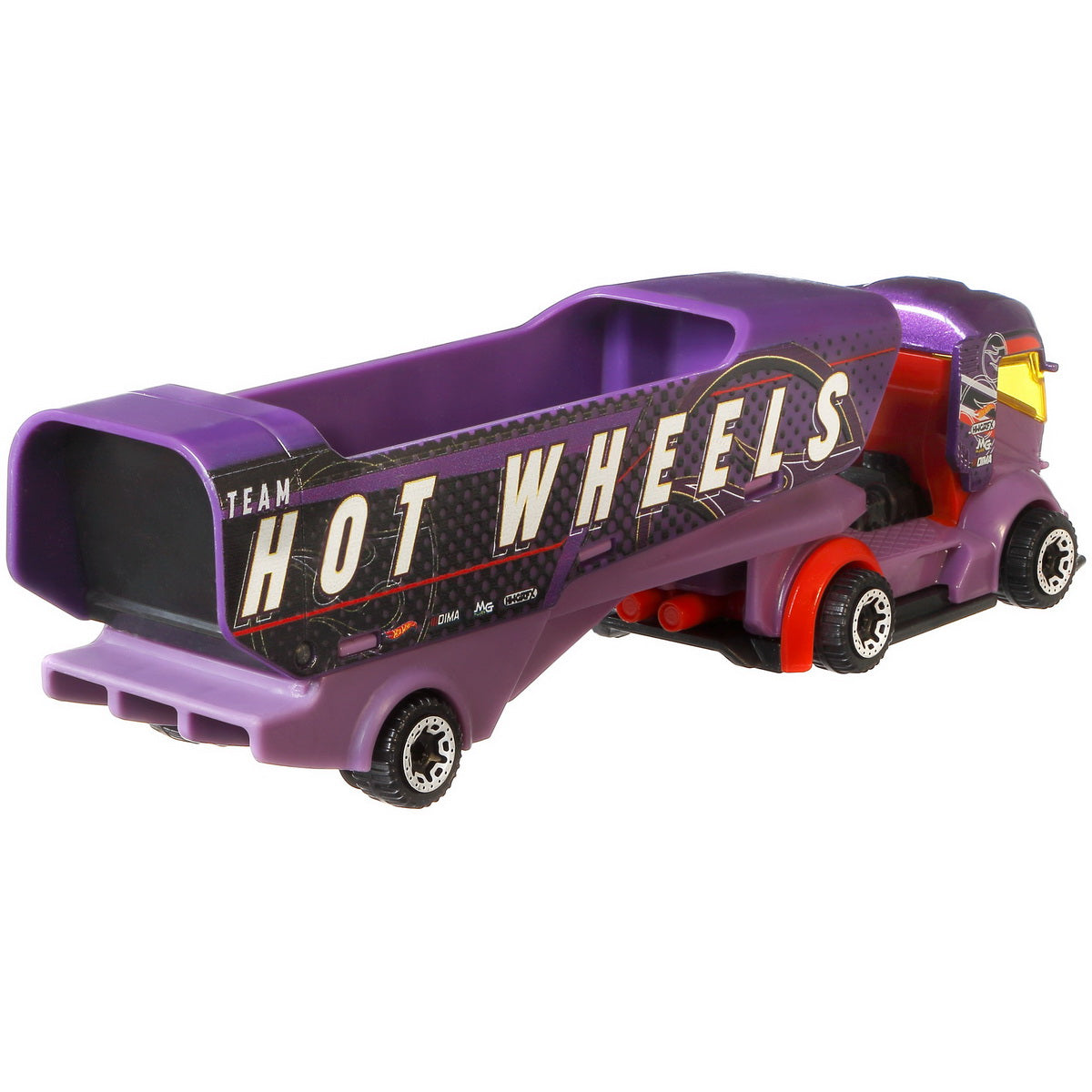 Set camion si masina sport hot wheels big rig heat