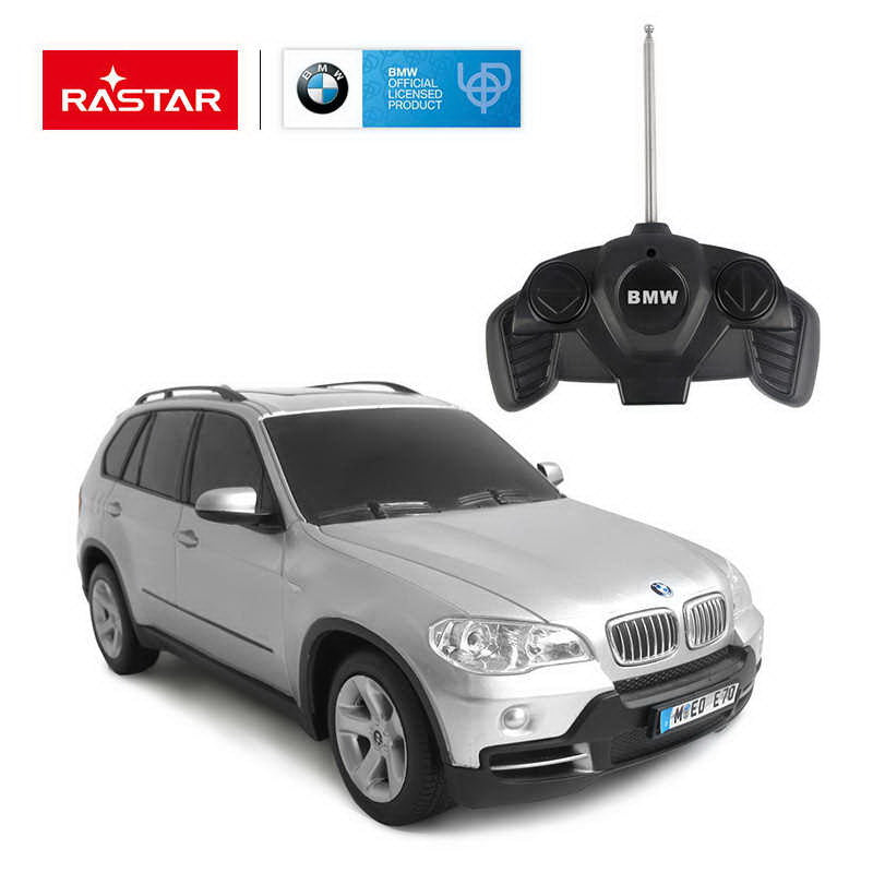 Masina cu telecomanda bmw x5 argintiu cu scara 1 la 18